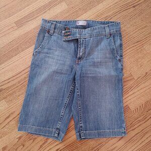 27 Long Faded Denim Jean Shorts